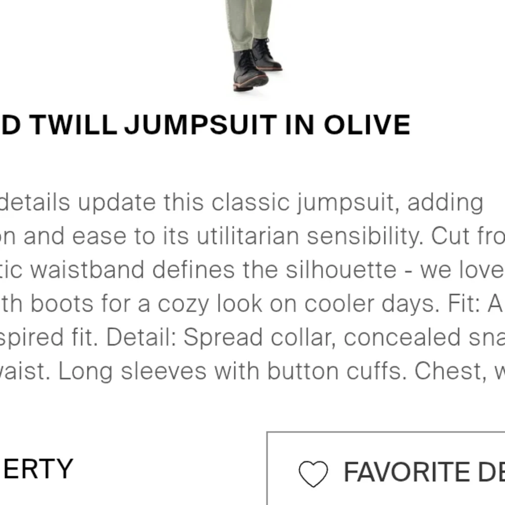 - FAHERTY SZ 6  OVERLAND  TWILL DISTRESSED OKIVE GREEN ZIP UP JUMPSUIUIT $289 - Picture 5 of 14